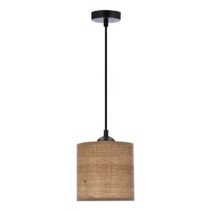 Svetlohnedé závesné svietidlo s ratanovým tienidlom ø 15 cm Legno – Candellux Lighting vyobraziť