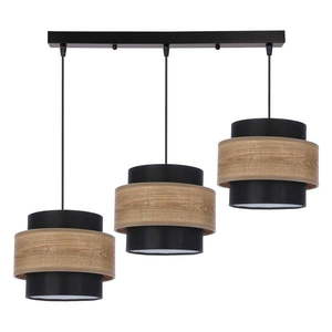 Závesné svietidlo s textilným tienidlom v čierno-prírodnej farbe ø 20 cm Twin – Candellux Lighting vyobraziť