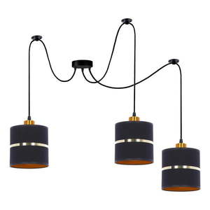 Čierne závesné svietidlo s textilným tienidlom ø 15 cm Assam – Candellux Lighting vyobraziť