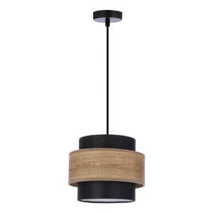 Závesné svietidlo s textilným tienidlom v čierno-prírodnej farbe ø 20 cm Twin – Candellux Lighting vyobraziť