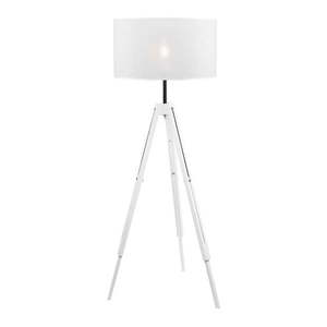 Biela stojacia lampa s textilným tienidlom (výška 130 cm) Sofia – LAMKUR vyobraziť