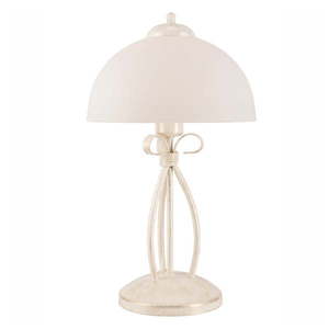 Biela stolová lampa so skleneným tienidlom (výška 43 cm) Adelle – LAMKUR vyobraziť