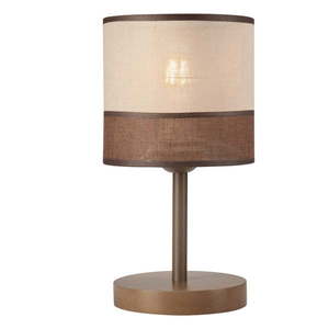 Tmavo hnedá stolná lampa s textilným tienidlom, výška 30 cm Andrea – LAMKUR vyobraziť