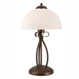 Tmavohnedá stolová lampa so skleneným tienidlom (výška 43 cm) Adelle – LAMKUR vyobraziť