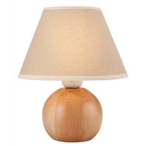 Béžová stolná lampa s textilným tienidlom, výška 24 cm Ball – LAMKUR vyobraziť
