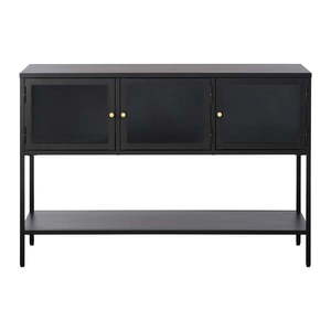 Čierna kovová vitrína 132x88 cm Carmel – Unique Furniture vyobraziť