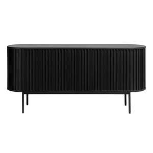 Čierna nízka komoda v dekore duba s posuvnými dverami 73x160 cm Siena – Unique Furniture vyobraziť
