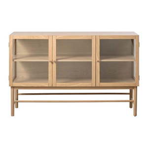 Vitrína z dubového dreva v prírodnej farbe 88x140 cm Elba – Unique Furniture vyobraziť