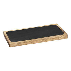 Drevený servírovací tanier v čierno-prírodnej farbe 30x15 cm – Wenko vyobraziť