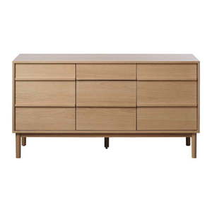 Nízka komoda v dekore duba v prírodnej farbe 75x140 cm Ponza – Unique Furniture vyobraziť