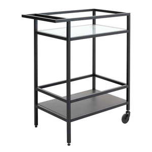 Sklenený servírovací stolík na kolieskach 42x70 cm Bronco – Unique Furniture vyobraziť
