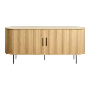 Nízka komoda v dekore duba s posuvnými dverami v prírodnej farbe 76x180 cm Nola – Unique Furniture vyobraziť