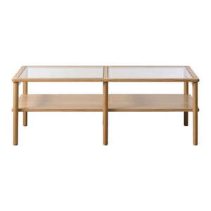 Sklenený konferenčný stolík v prírodnej farbe 60x120 cm Elba – Unique Furniture vyobraziť