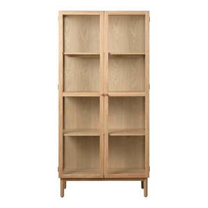 Vitrína z dubového dreva v prírodnej farbe 190x90 cm Elba – Unique Furniture vyobraziť