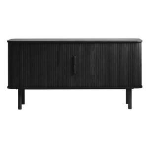 Čierna nízka komoda v dekore duba s posuvnými dverami 76x160 cm Cavo – Unique Furniture vyobraziť