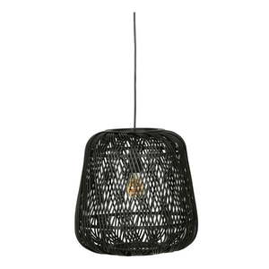 Čierna závesná lampa z bambusu WOOOD Moza, ø 36 cm vyobraziť