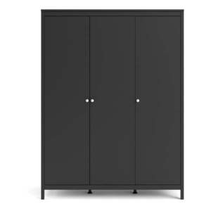 Čierna šatníková skriňa 150x199 cm Madrid – Tvilum vyobraziť