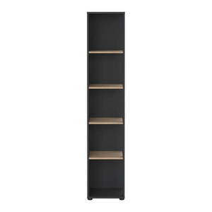Knižnica v dekore duba v antracitovo-prírodnej farbe 41x205 cm Sign – Tvilum vyobraziť