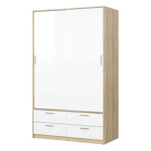 Šatníková skriňa v dekore duba s posuvnými dverami v bielo-prírodnej farbe 121x200 cm Line – Tvilum vyobraziť