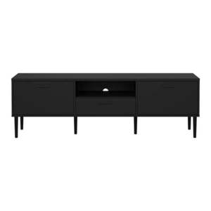 Čierny TV stolík 177x57 cm Media – Tvilum vyobraziť