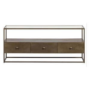 Kovový TV stolík v zlatej farbe 115x50 cm Depart – BePureHome vyobraziť