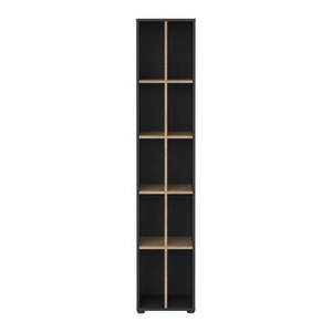 Knižnica v dekore duba v antracitovo-prírodnej farbe 41x205 cm Sign – Tvilum vyobraziť