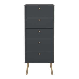Antracitová vysoká komoda 50x120 cm Bodo – Tvilum vyobraziť