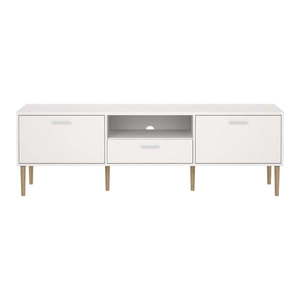 Biely TV stolík 177x57 cm Media – Tvilum vyobraziť