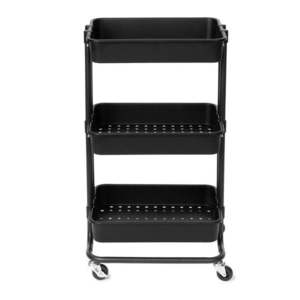 Čierny plastový pojazdný regál 43x36 cm Grena – Compactor vyobraziť
