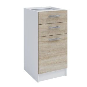 KONDELA Fabiana S-40SZ2 dolná kuchynská skrinka dub sonoma / biela vyobraziť