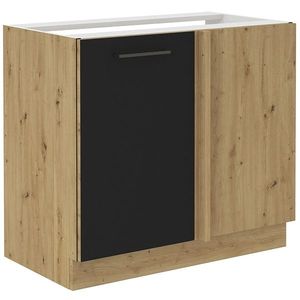 KONDELA Monro 105 ND 1FFBB dolná kuchynská skrinka čierna / dub artisan vyobraziť