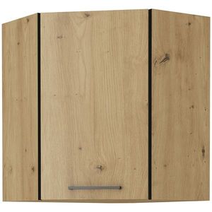 KONDELA Monro 60/60 GN-72 1F horná rohová kuchynská skrinka dub artisan / čierna vyobraziť