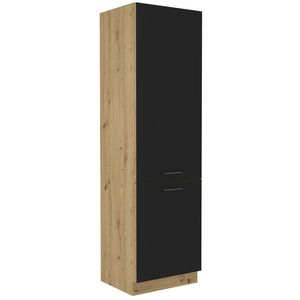 KONDELA Monro 60 DK-210 2F kuchynská skrinka na vstavanú chladničku čierna / dub artisan vyobraziť