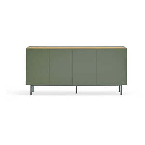 Zelená/v prírodnej farbe nízka komoda v dekore duba 165x78 cm Arista – Teulat vyobraziť