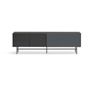 Čierno-antracitový TV stolík 180x56 cm Nube – Teulat vyobraziť