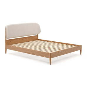 Dvojlôžková posteľ z jaseňového dreva s roštom v béžovo-prírodnej farbe 180x200 cm Octavia – Kave Home vyobraziť