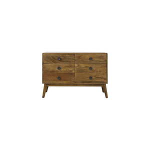 Hnedá nízka komoda z masívneho dreva 114x80 cm Espita – Light & Living vyobraziť