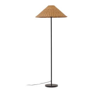 Stojacia lampa s ratanovým tienidlom v čierno-prírodnej farbe (výška 154 cm) Urania – Kave Home vyobraziť