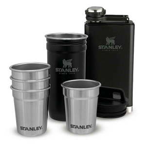 Čierna antikoro súprava ploskačky a štamperlíkov 6 ks 250 ml – Stanley vyobraziť