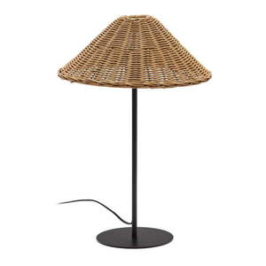 Stolová lampa s ratanovým tienidlom v čierno-prírodnej farbe (výška 50 cm) Urania – Kave Home vyobraziť