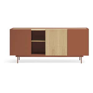 Nízka komoda v dekore duba v tehlovo-prírodnej farbe 180x78 cm Otto – Teulat vyobraziť