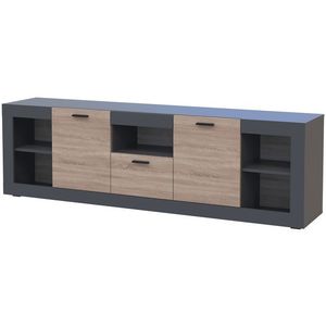 NABBI Dolin CH-2D/1DR dvojdverová komoda so zásuvkou grafit / dub sonoma vyobraziť