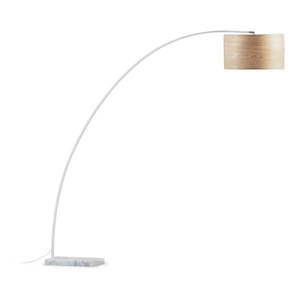 Biela/v prírodnej farbe stojacia lampa s dreveným tienidlom (výška 210 cm) Juhe Ash – Kave Home vyobraziť