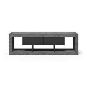 Sivo-čierny TV stolík v dekore betónu 175x52 cm Nara – TemaHome vyobraziť