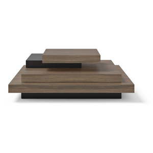 Konferenčný stolík v dekore orecha v čierno-prírodnej farbe 110x110 cm Slate – TemaHome vyobraziť