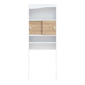 Skrinka nad práčku/WC v dekore duba v bielo-prírodnej farbe 64x177 cm Wave – TemaHome vyobraziť