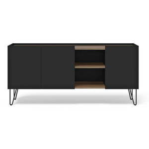 Hnedo-čierna nízka komoda v dekore orecha 180x83 cm Nina – TemaHome vyobraziť
