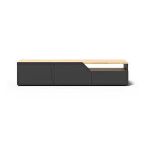 TV stolík s doskou v dekore duba v čierno-prírodnej farbe 180x38 cm Verone – TemaHome vyobraziť