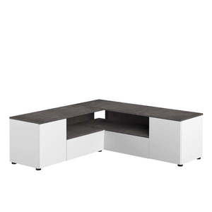 Sivo-biely TV stolík v dekore betónu 130x46 cm Angle – TemaHome vyobraziť