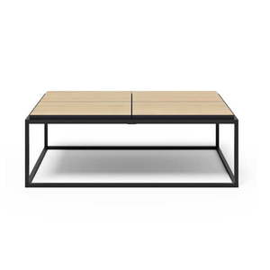 Konferenčný stolík s doskou v dekore duba v čierno-prírodnej farbe 75x120 cm Douro – TemaHome vyobraziť